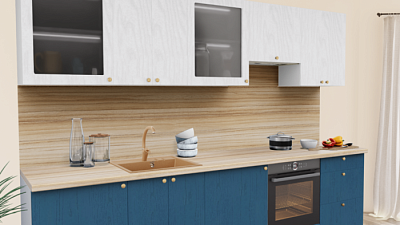 Кухня на заказ Роялвуд белый 5005